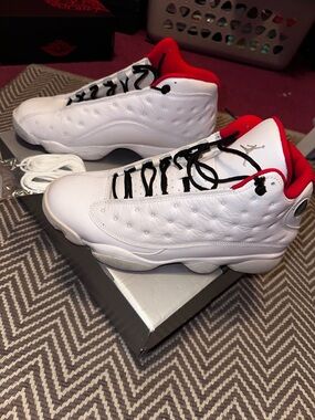 Air Jordan Men’s Retro 13 Shoes - White/Red